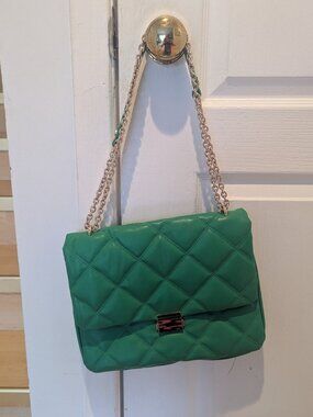 H&M Bright Green Quilted Purse (Crossbody and Shoulder Bag)
